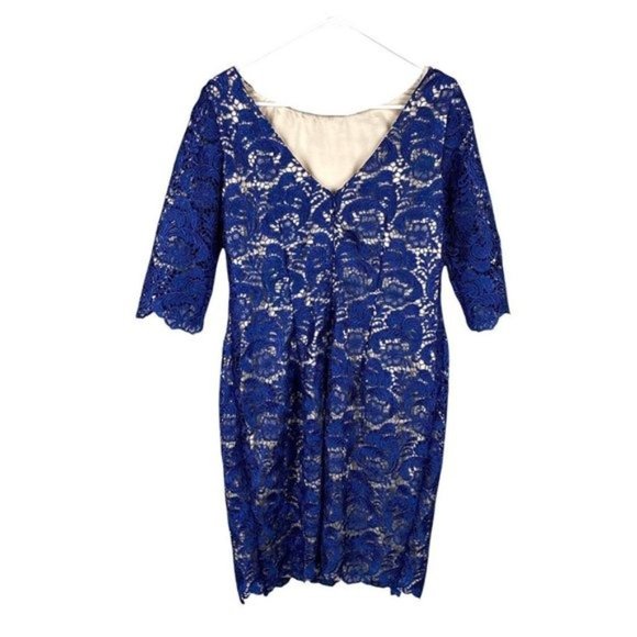 Eliza j royal collection blue lace cocktail dress kate middleton inspired - Picture 2 of 8